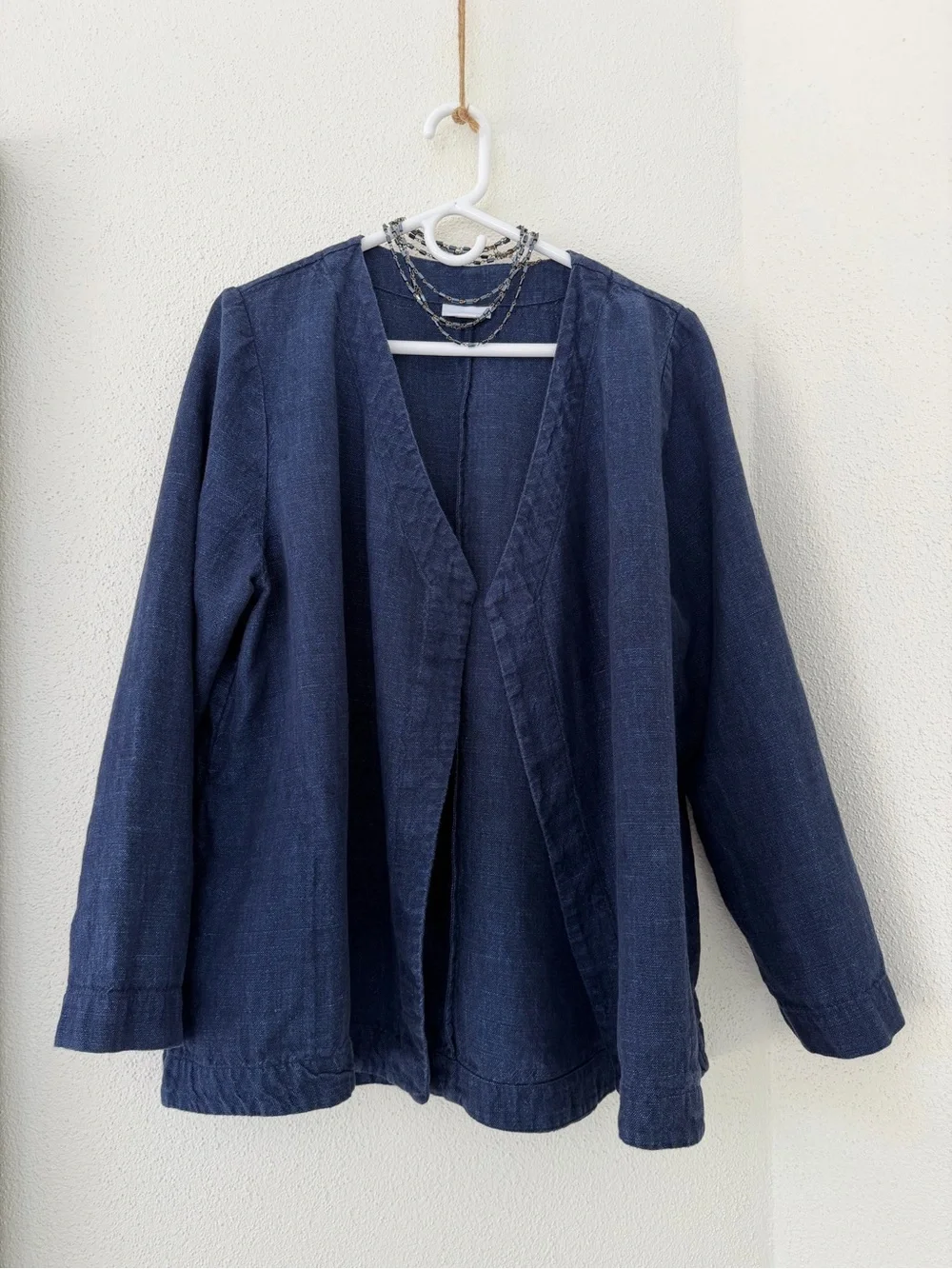 Pure Jill 100% Linen Open-Front Jacket Cardigan - Size L - Picture 3 of 12